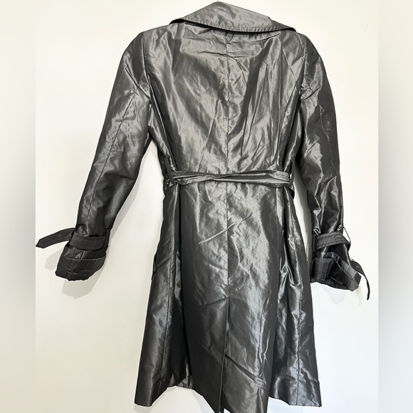 The Limited trench coat double breasted rain coat grey minimalist size small - Picture 3 of 3